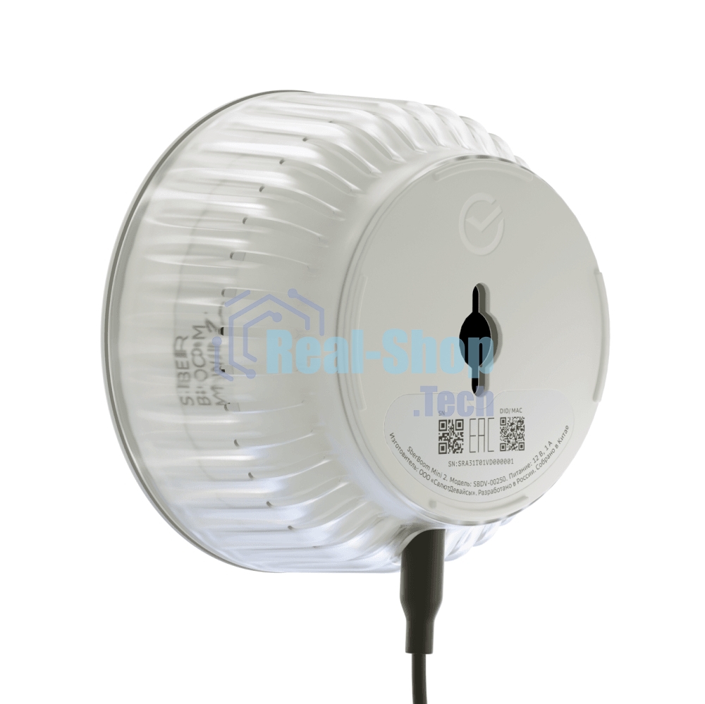 Умная колонка SBER Boom Mini 2, 5Вт, компактная, 1 динамик, GigaChat, Magnetic Sound, Мультирум, Детектор шума, Wi-Fi, Bluetooth 5.0, Салют, серый