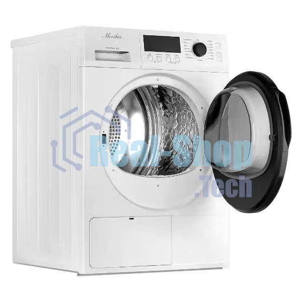 Сушильная машина MONSHER MDM 631 Blanc белый, 8 кг, сушка - тепловой насос, программ - 16, 59.5 x 84.5 x 62.5 см