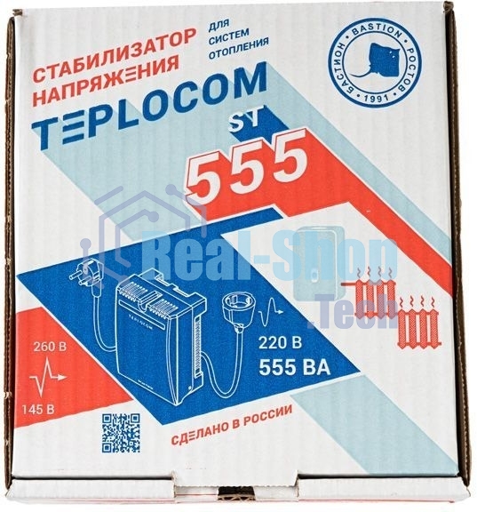 Стабилизатор напряжения TEPLOCOM ST-555 1ф 555В.А 145-275В Бастион 555