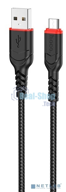 Кабель USB Micro/HOCO HC-44890 X59/1m/2.4A/Нейлон/черный