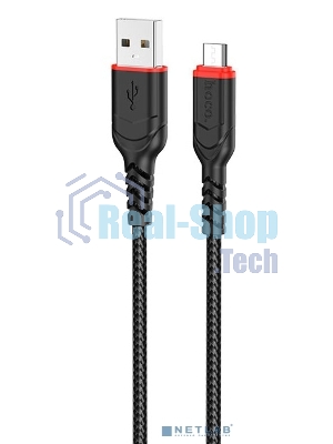 Кабель USB Micro/HOCO HC-44890 X59/1m/2.4A/Нейлон/черный