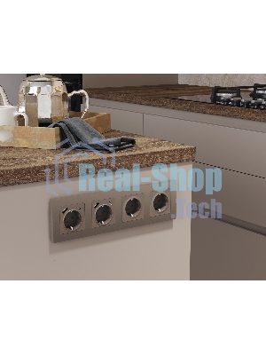 Комплект механизма электрической розетки ALFA Темная бронза матовый 2USB A+C 20W (быстрая зарядка) с/з QUANT (AP6400, VM160) MA640010
