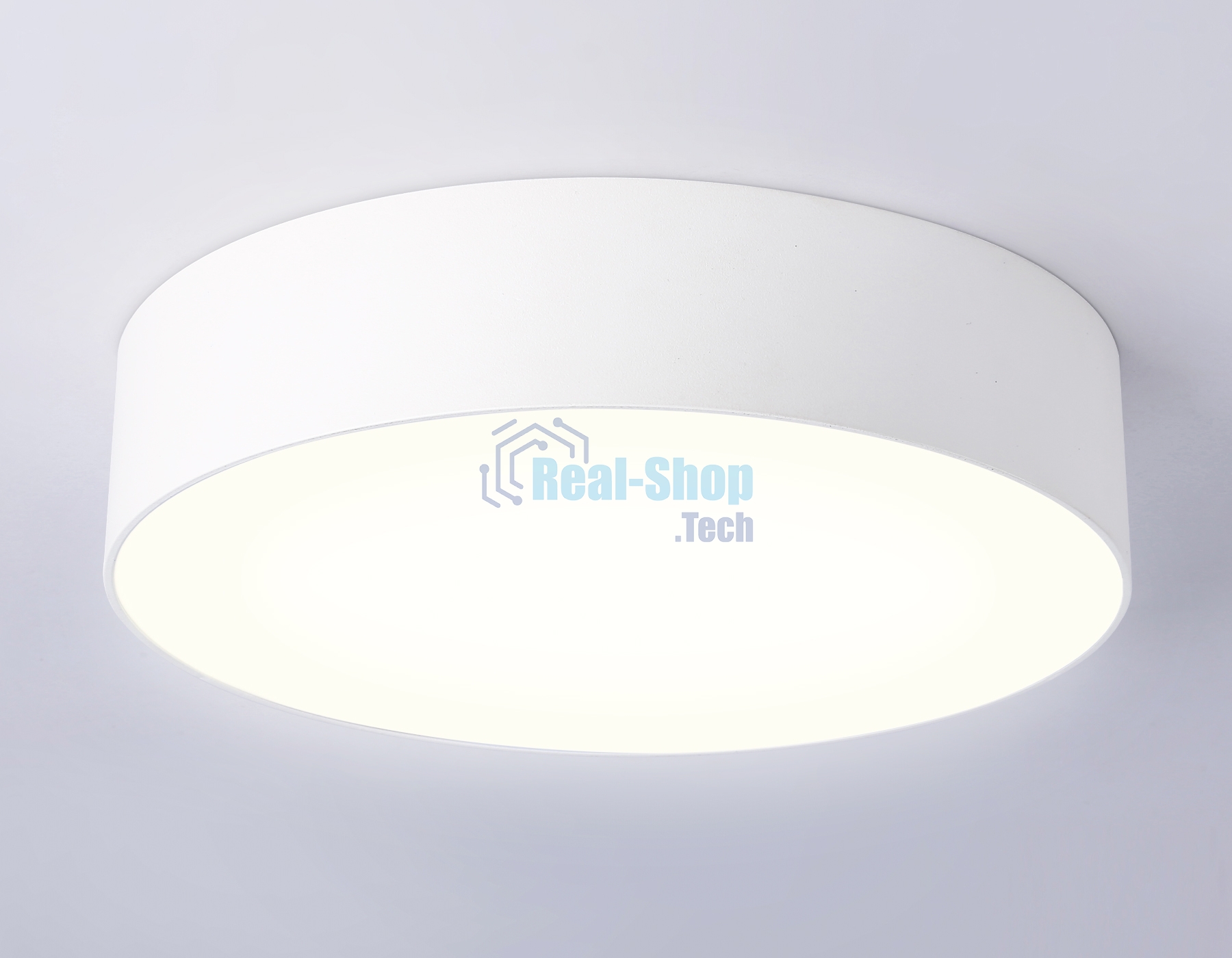 Потолочный светодиодный светильник Ambrella light FV5519 WH белый LED 26W 3000K D220*58 (Без ПДУ)