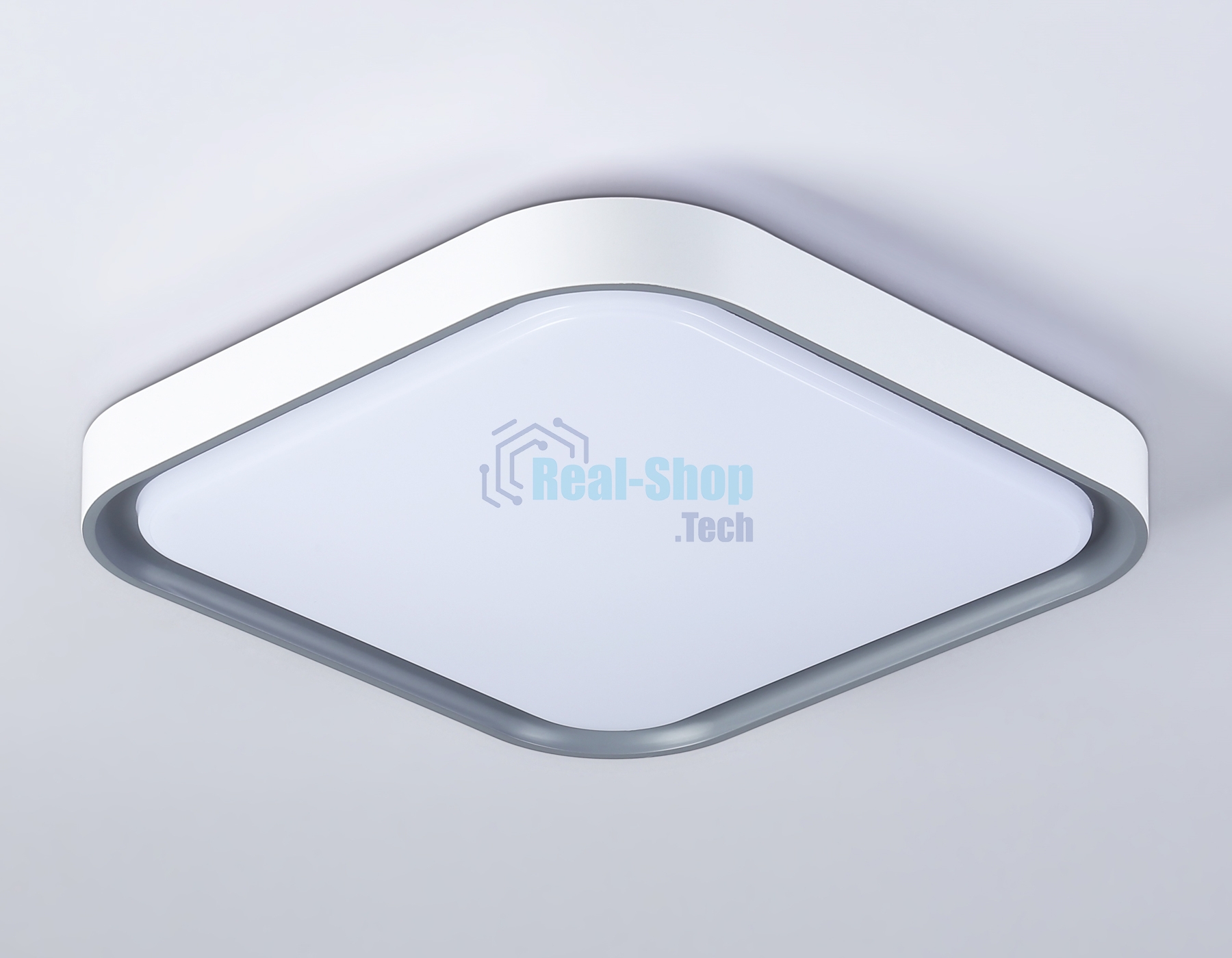 Потолочный светодиодный светильник Ambrella light FZ1256 WH/GR белый/серый 27W 5000K 350*350*60 (Без ПДУ)