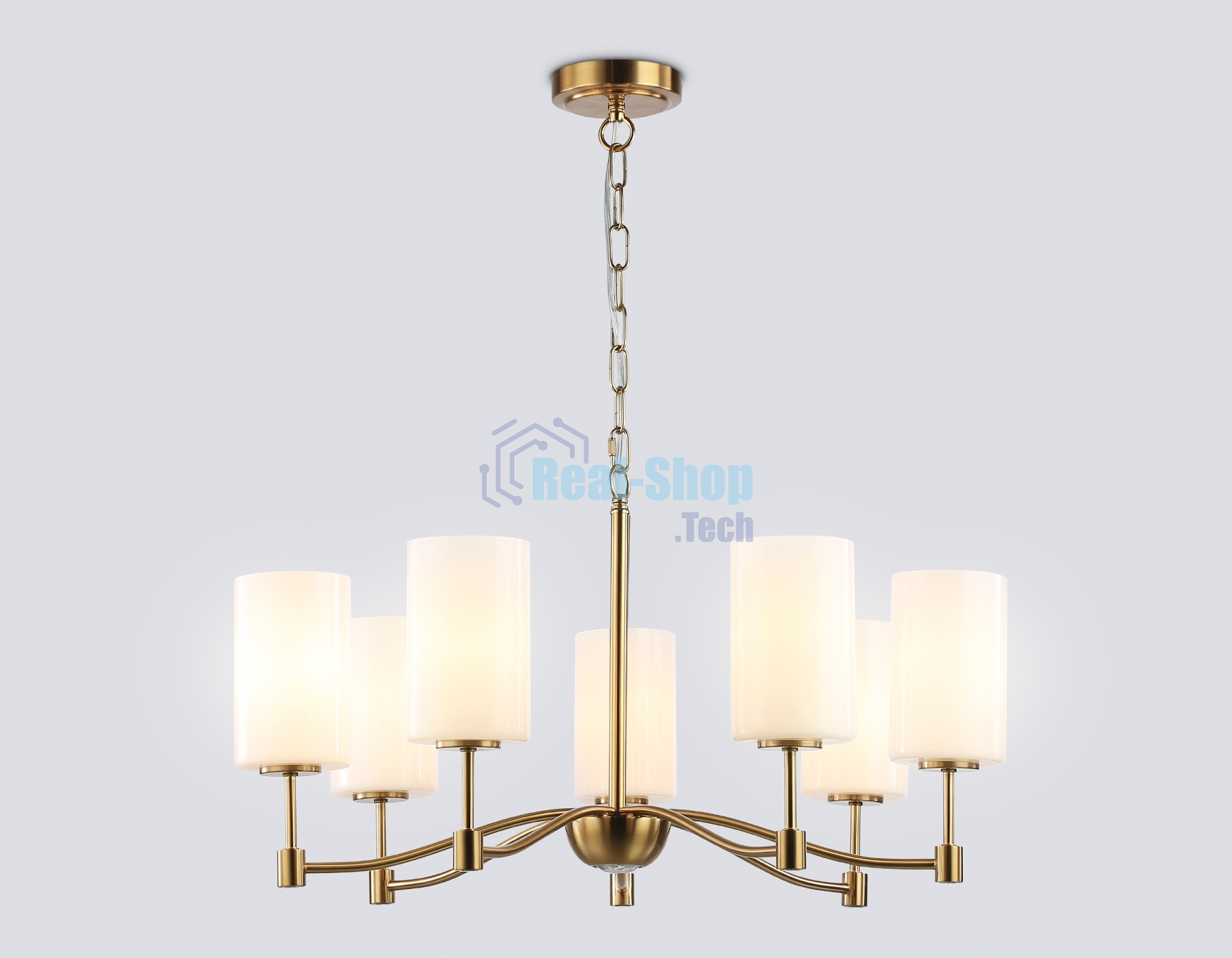 Люстра Ambrella light LH56053/7 BS/FR латунь/белый матовый E14*7 max 40W D680*950