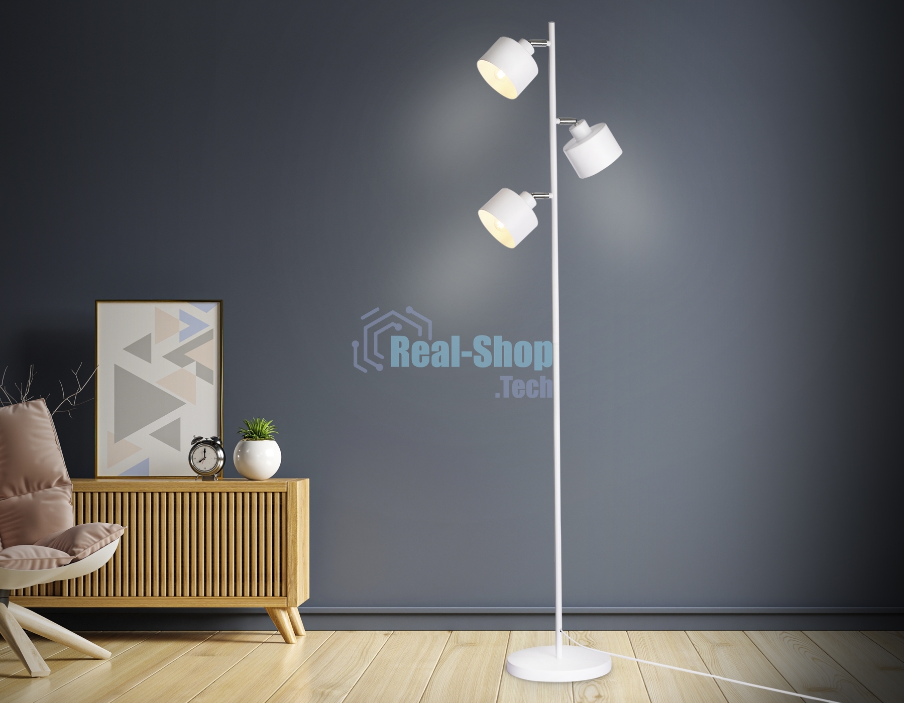 Светильник Ambrella light TR8154/3 WH белый E27*3 max 40W D370*1530