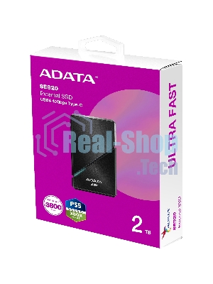 Внешний SSD ADATA SE920, 2Tb, USB 4 Type-C, R/W 3800/3700, черный