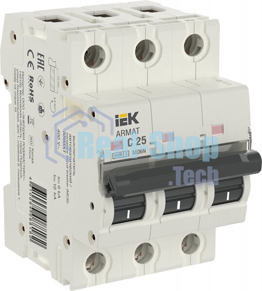 Выключатель автоматический 3п C 25А M06N ARMAT IEK AR-M06N-3-C025