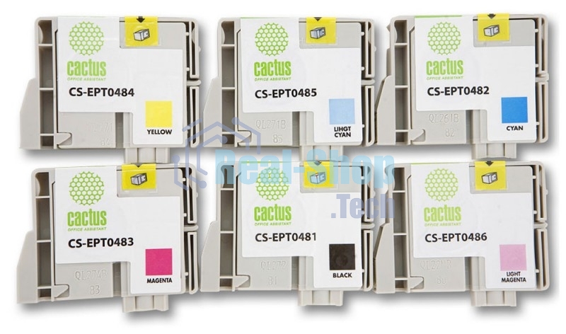 Картридж струйный Cactus CS-EPT0487 многоцветный (88 мл) для Epson Stylus Photo R200/R220/R300/R320/R340/RX500/RX600/RX620/RX640