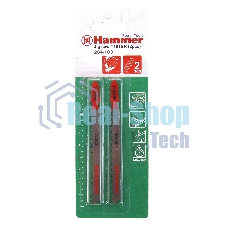 Пилка для лобзика Haммer Flex 204-103 JG WD T101BRдр.\пл, 74мм, шаг 2.5, обр.зуб, HCS, 2шт.
