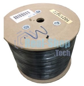 Кабель UTP 4 Pair AWG 24 CCA wooden reel, PE+PVC jacket, cat5E 305м черный