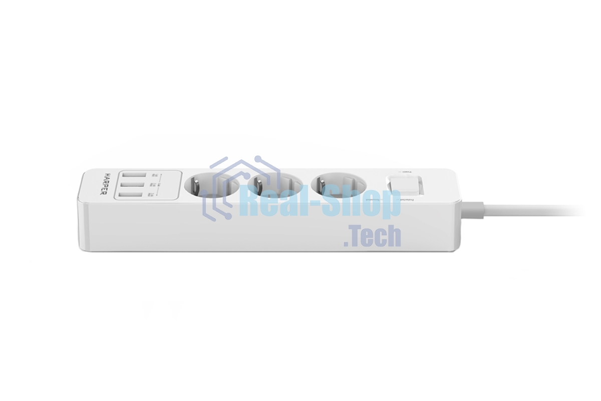 Удлинитель с USB зарядкой Harper UCH-330 White