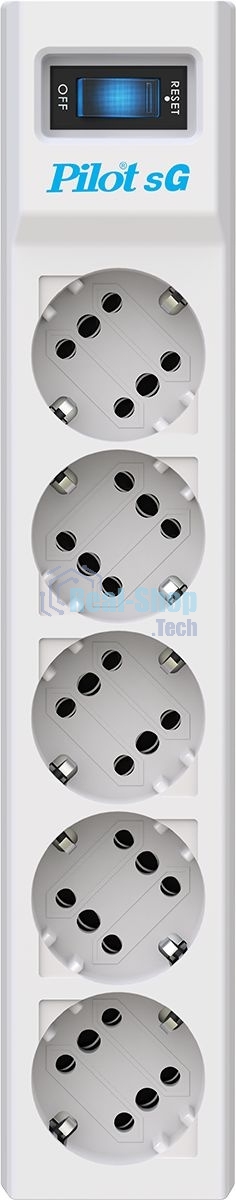 Сетевой фильтр Pilot SG 3 м (5 розеток) белый (коробка)