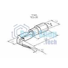 Клемма плоская Rexant изолированная гнездо 7.4 мм + штекер - 6.3 мм 1.5-2.5 мм² (РПи-О 2.5-(6.3)/РПИо 2.5-7.5)