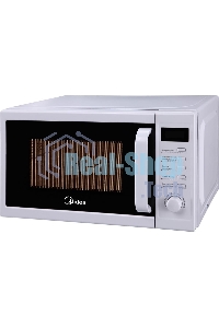 Микроволновая печь Midea AM820CUK-W белый, 20 л, 800 Вт, переключатели - поворотный механизм/кнопки