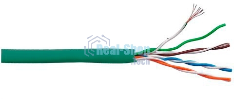Кабель информационный Lanmaster LAN-5EUTP-PT-LSZH-GN кат.5е U/UTP не экранированный 4X2X24AWG LSZH внутренний 305м зеленый