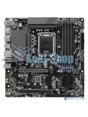 Материнская плата MSI PRO B760M-A WIFI, LGA 1700, Intel B760, 4xDDR5, 4xSATA, 2xM.2, 1xPCI-E 4.0 x16, 1xPCI-E 4.0 x4, 2xHDMI, 2xDP, 1x2.5Gb LAN, 2xUSB-A 2.0, 2xUSB 3.2 Gen 1, 2xUSB 3.2 Gen 2, 3x3.5 мм, 7.1, Micro-ATX