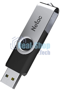 Флешка USB Netac U505, 4Gb, USB 2.0, черный/серебристый, NT03U505N-004G-20BK