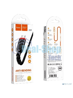 Кабель USB Micro/HOCO HC-44890 X59/1m/2.4A/Нейлон/черный
