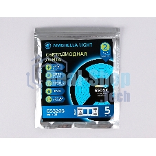 Светодиодная лента Ambrella light GS3213 2835 180Led/ 14.4W m/ 24V IP20 6500K/ 5000*10*1.2mm (2 конт.)