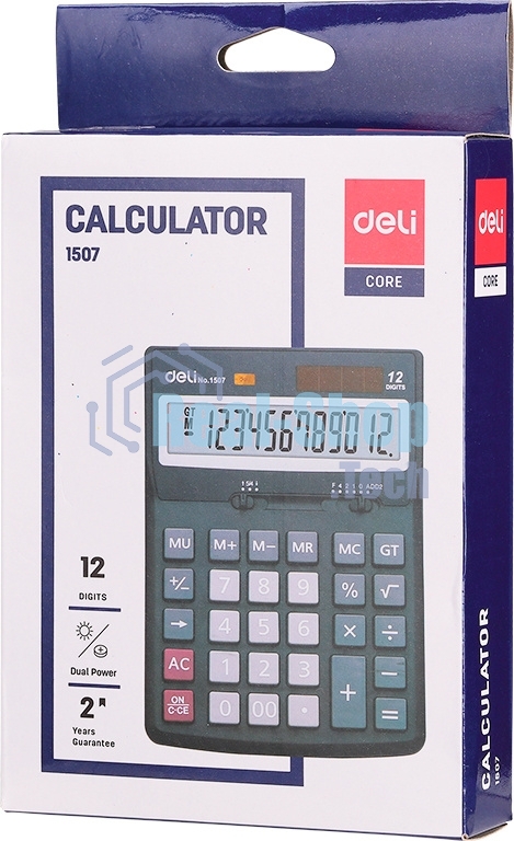 Калькулятор настольный Deli Core E1507 светло-серый 12-разр.