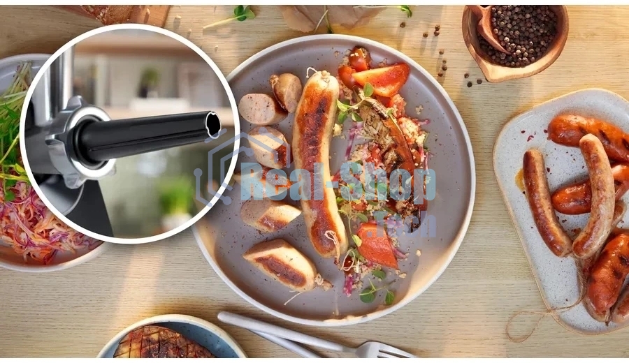 Мясорубка электрическая Bosch MFWS440B черный, 1900 Вт, 2.5 кг/мин, реверс, защита от перегрузки, насадки - 7