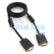 Кабель Gembird/Cablexpert VGA Premium,15M/15M, 1.8м, тройн.экран, феррит.кольца, черный, пакет