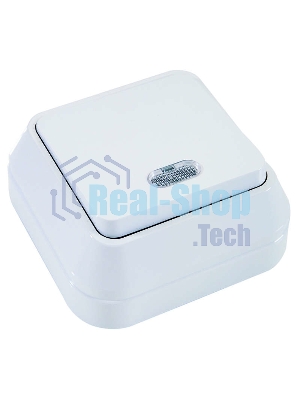 Выключатель проходной 1-кл. Makel ОП 10А IP20 с подсветкой белый