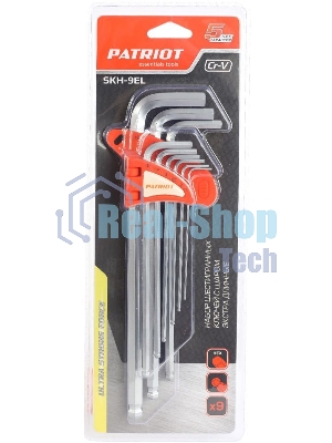 Набор ключей PATRIOT SKH-9EL, шестигранные с шаром, экстра длинные, 1,5-10мм, CRV, 9 шт