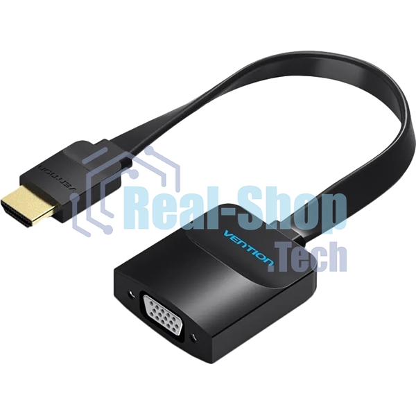Мультимедиа конвертер Vention HDMI > VGA + аудио, гибкий, плоский
