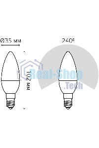 Лампа светодиодная LED Gauss 8Вт E14 220В 2700К Elementary свеча 33118