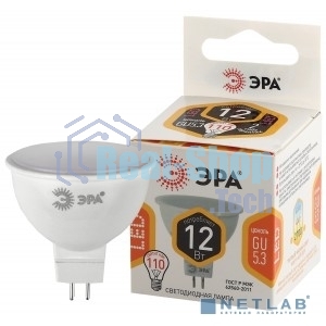 Лампа светодиодная ЭРА LED MR16-12W-827-GU5.3 (диод, софит, 12Вт, тепл, GU5.3)