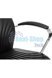 Кресло руководителя Бюрократ CH-610SL-Lux черный. эко.кожа. крестов. металл хром