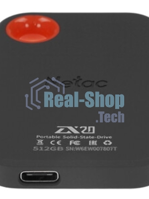 Внешний SSD Netac ZX20 II, 512 Gb, USB 3.2 Gen 2x2 Type-C, R/W 2000/1800, черный