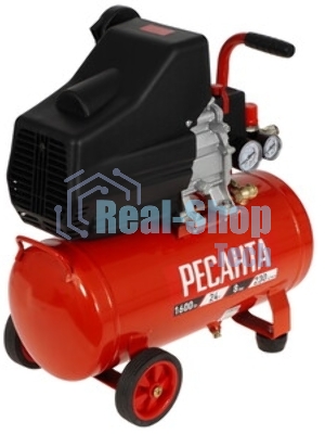 Компрессор поршневой Ресанта КП-24/230М масляный 230л/мин 24л 1600Вт красный/черный