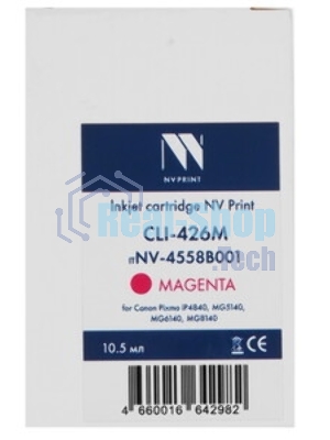 Картридж струйный NVPrint CLI-426M (NV-4558B001) Magenta для Canon Pixma iP4840, MG5140, MG6140, MG8140 (10.5 мл) совместимый
