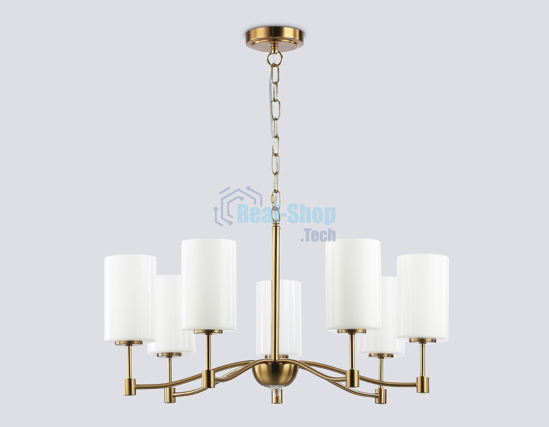 Люстра Ambrella light LH56053/7 BS/FR латунь/белый матовый E14*7 max 40W D680*950