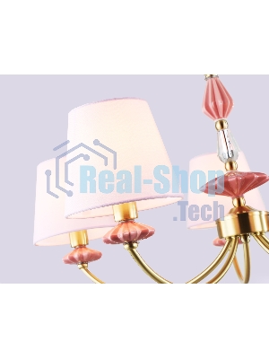 Люстра Ambrella light LH75024/5 GD/PI золото/розовый E14/5 max 40W D700*780