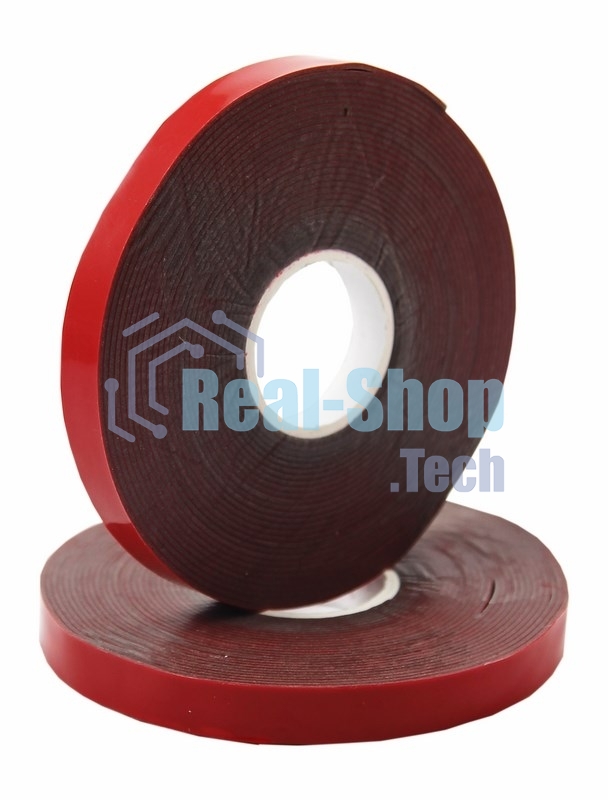 Двухсторонний скотч Rexant, серый, на HBA акриловой основе, 6 мм, ролик 5 м