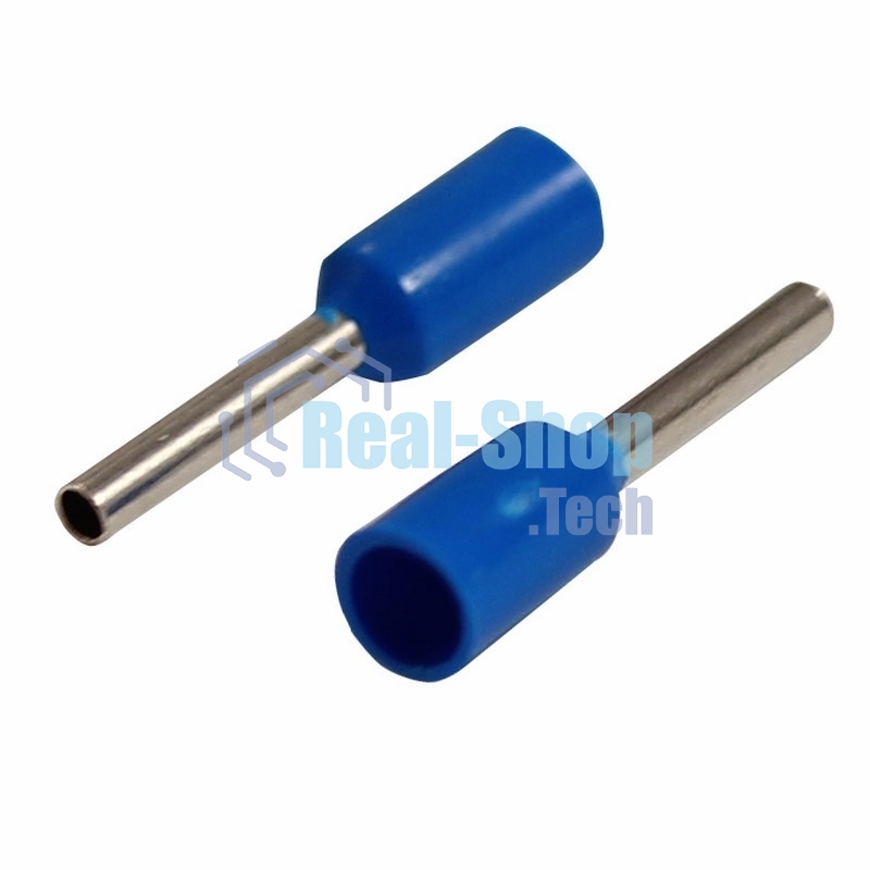 Наконечник штыревой втулочный Rexant изолированный, F-8 мм, 0.75 мм², НШВи 0.75-8/E7508, синий, в упак. 10 шт.