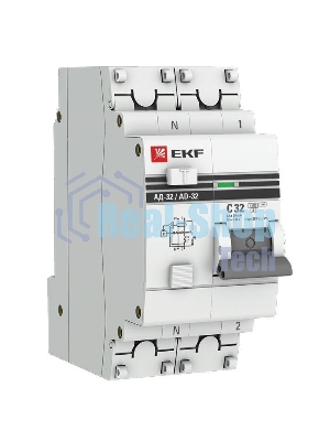 Выключатель автоматический дифференциального тока EKF DA32-32-30-pro АД-32 1P+N 32А/30мА (хар. C, AC, электронный, защита 270В) 4,5кА EKF PROxima
