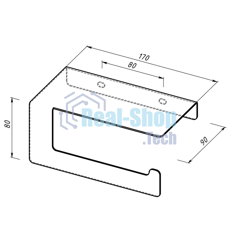 Держатель Rexant для туалетной бумаги с полкой хранения белый