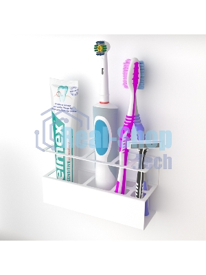 Держатель Rexant для хранения зубных щеток и аксессуаров для ванны, белый