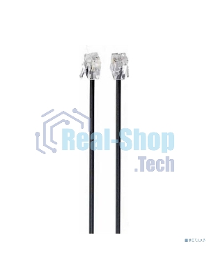 Кабель телефонный аппарат-розетка Cablexpert TC6P4C-2M-BK 2 м черный