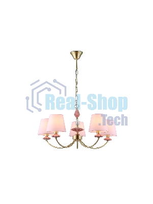 Люстра Ambrella light LH75024/5 GD/PI золото/розовый E14/5 max 40W D700*780