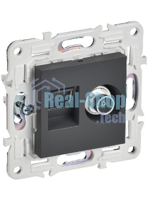 SKANDY Розетка двойная TV+RJ45 кат.6E SK-A15T титан | SK-AK20-2-K48 | IEK