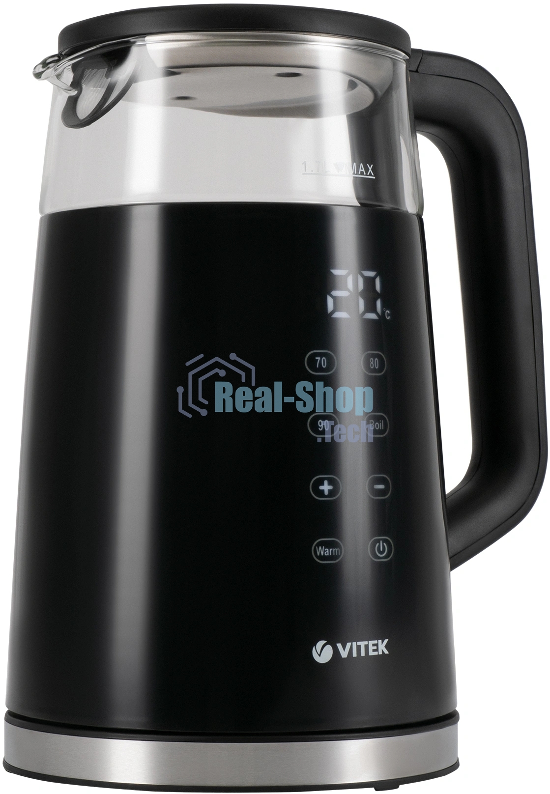 Чайник электрический Vitek VT-8827 1.7л. 2200Вт разноцветный корпус: стекло/металл