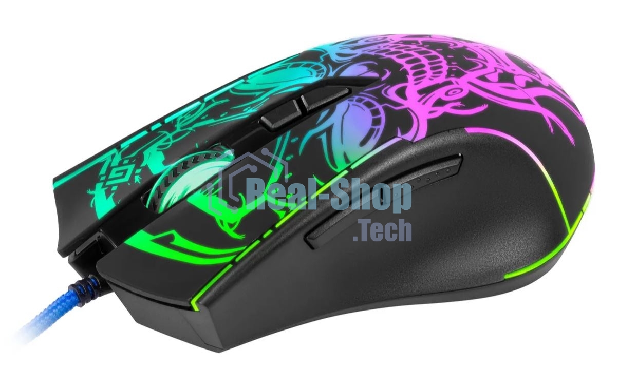 Мышь проводная Defender Bulletstorm GM-928 черный, 7200 dpi, USB, кнопки - 7