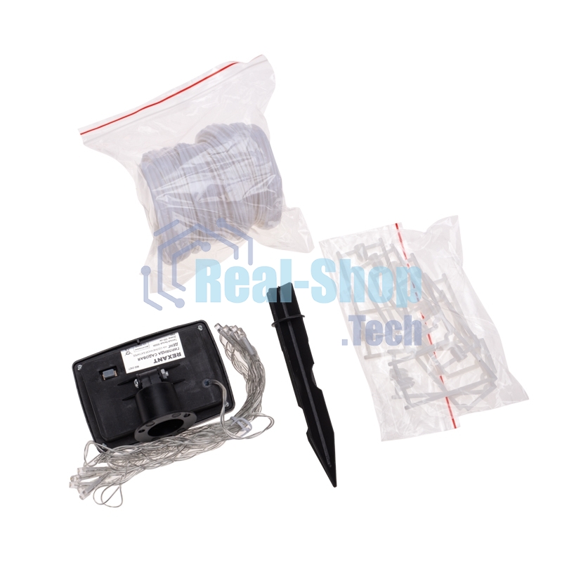 Гирлянда садовая Rexant Денг, 335 см, 3000К, встроенный аккумулятор, солнечная панель, коллекция Пекин