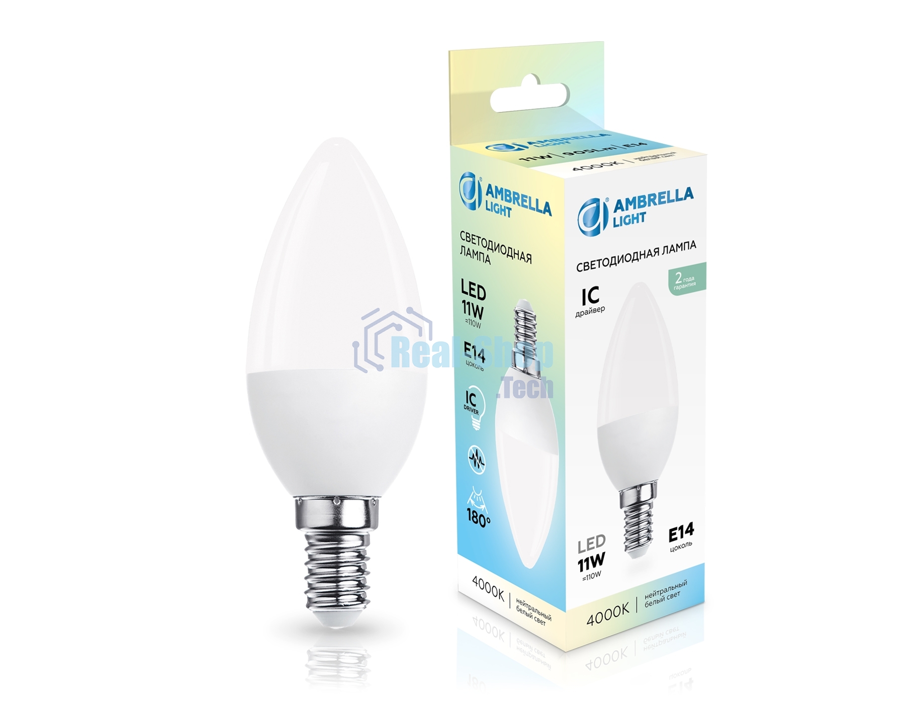 Светодиодная лампа 371114 LED C37 11W IC E14 4000K 175-265V